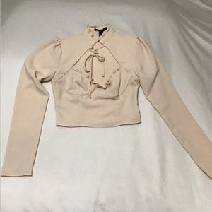 Forever 21 long sleeve tan blouse